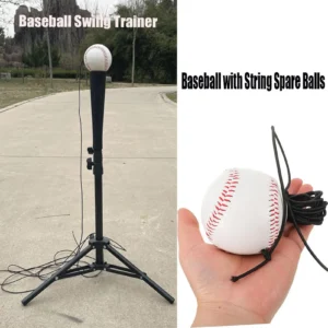 Baseball Trainer Baseball Swing Strap Practice Equipment Softball Batting Aids System Elastic String Rebound Bouncy Balls